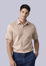 Load image into Gallery viewer, KHAKI HALF BAMBOO SILK SHIRT
