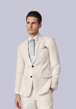 Load image into Gallery viewer, ALMOND WHITE NOTCH LINEN JACKET
