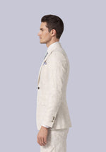 Load image into Gallery viewer, ALMOND WHITE NOTCH LINEN JACKET
