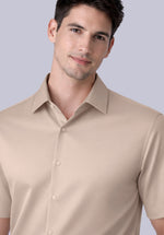 Load image into Gallery viewer, KHAKI HALF BAMBOO SILK SHIRT
