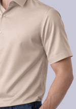 Load image into Gallery viewer, KHAKI HALF BAMBOO SILK SHIRT
