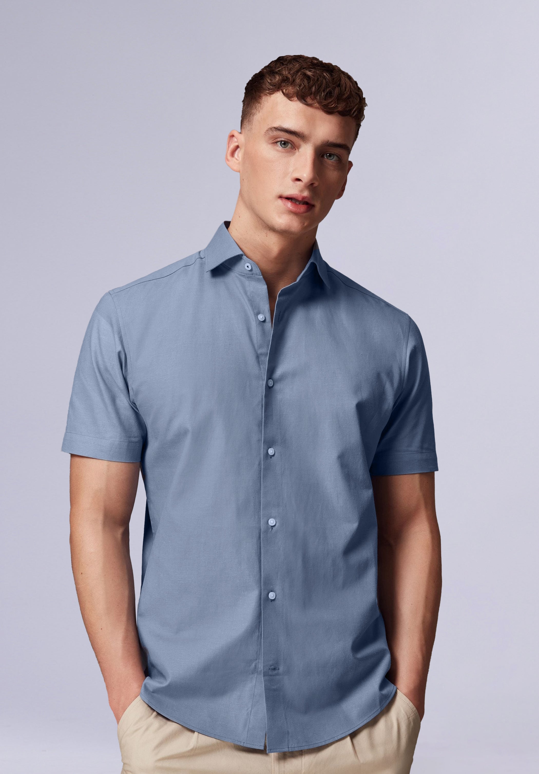 TEAL HALF BAMBOO SILK SHIRT