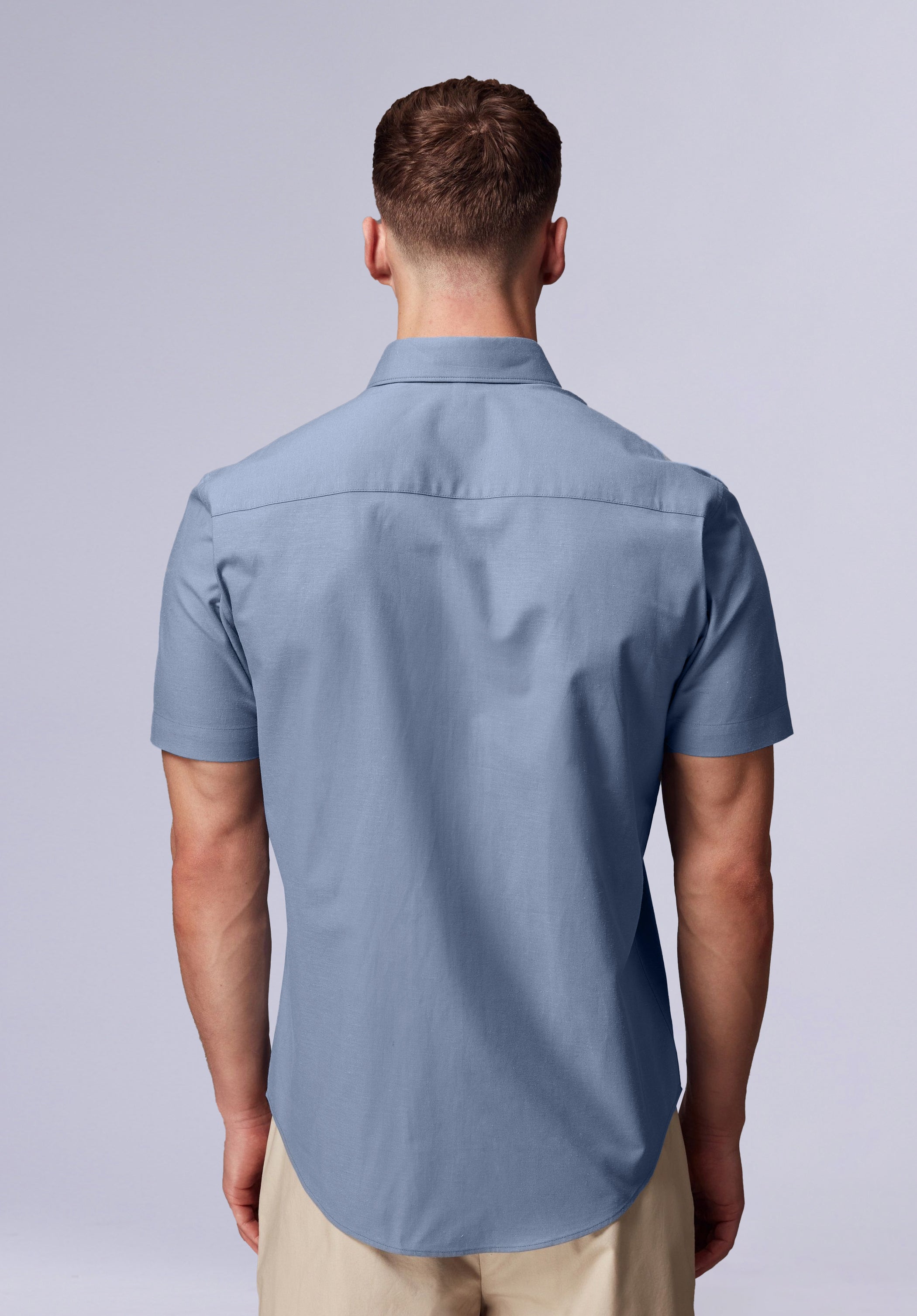 TEAL HALF BAMBOO SILK SHIRT
