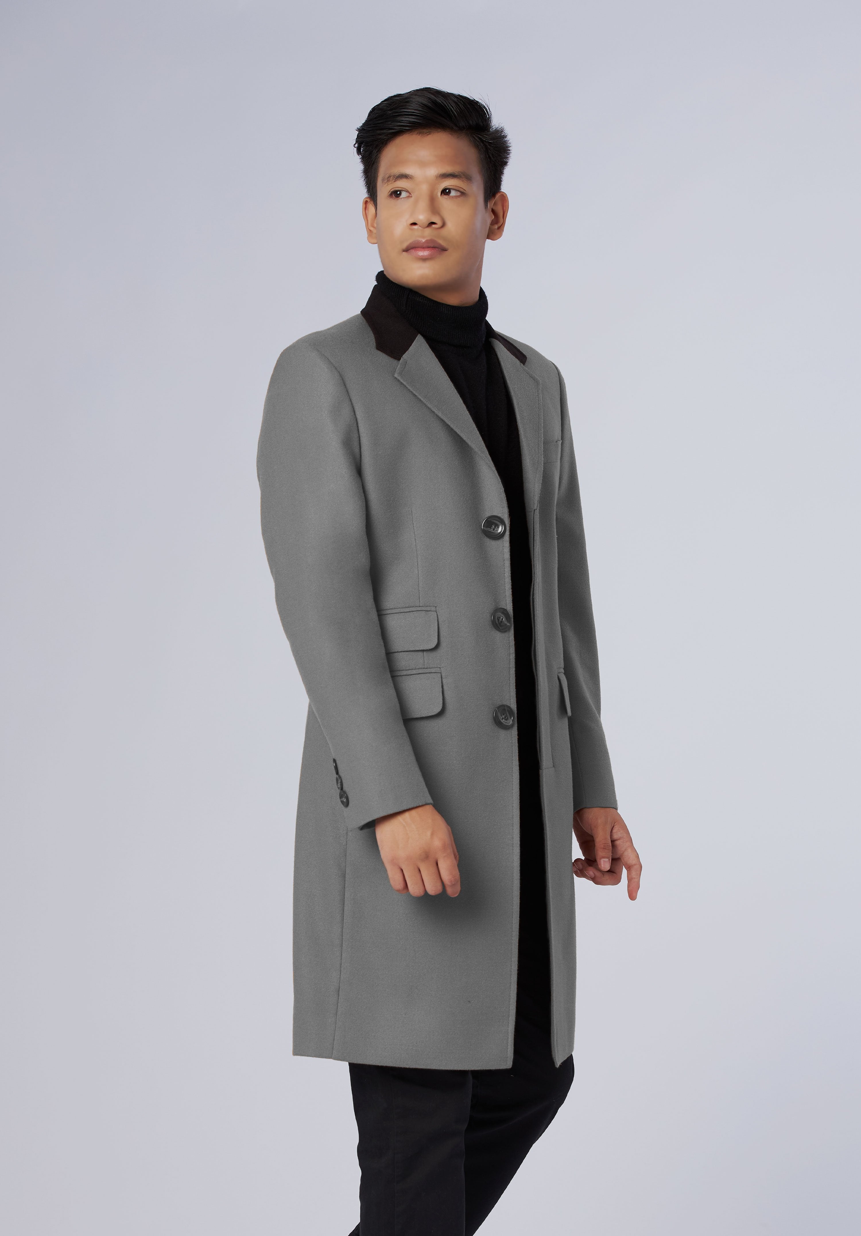 single breasted-longcoat-men