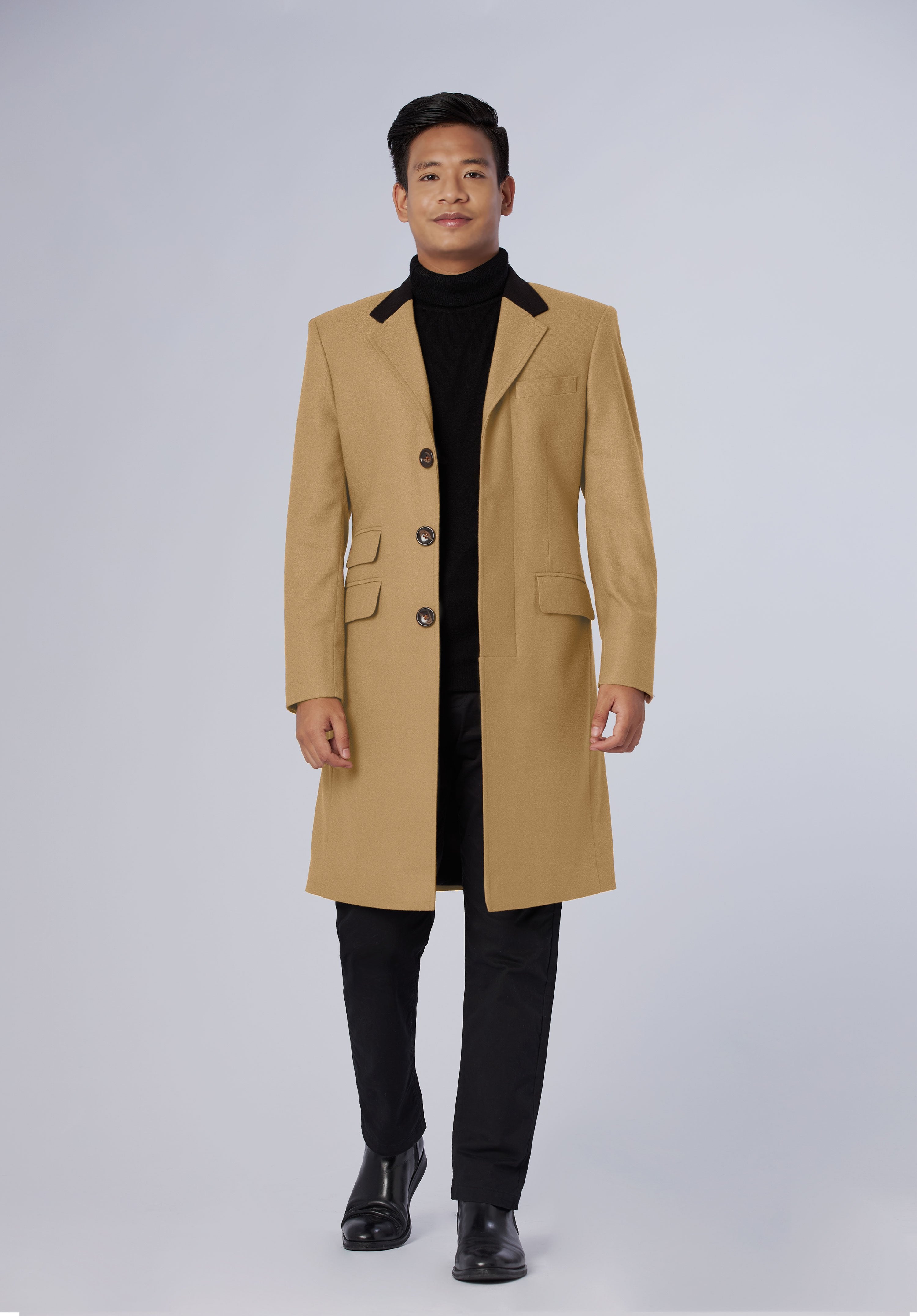 single breasted-longcoat-men