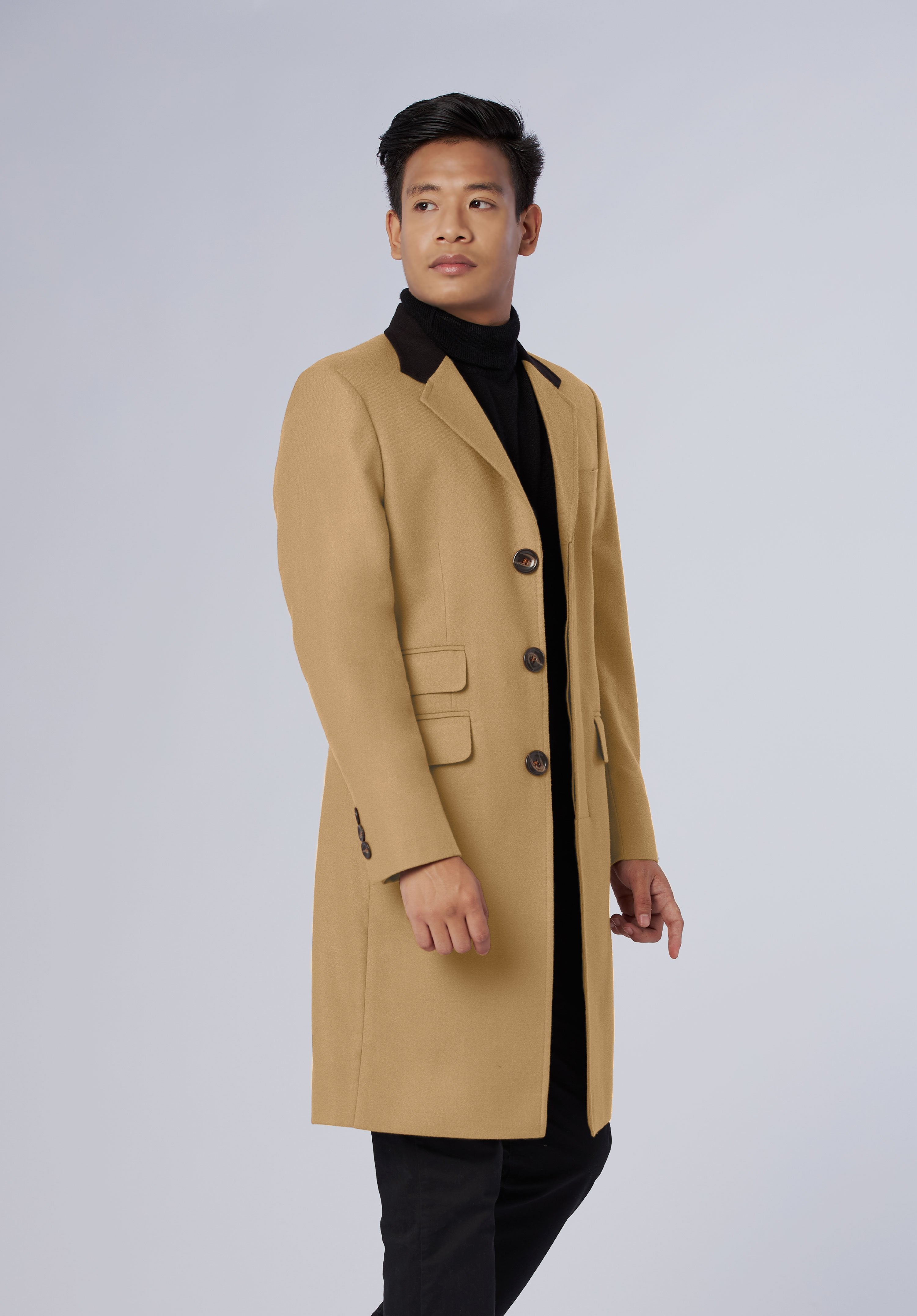 single breasted-longcoat-men